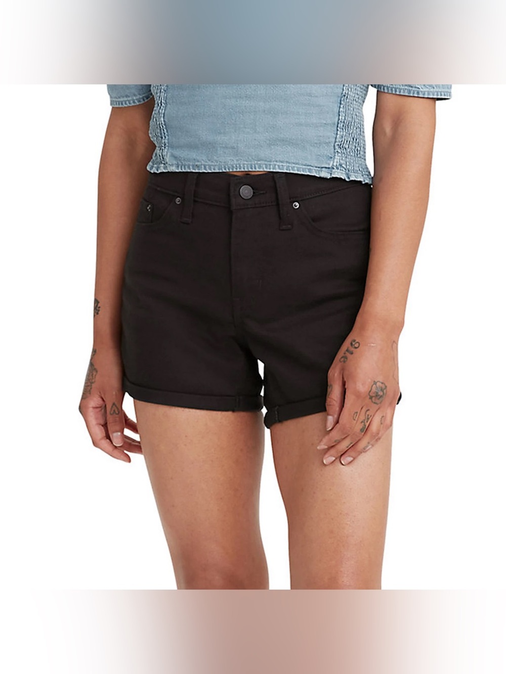 NWT Levi’s Women Mid-Rise Black Denim Shorts
